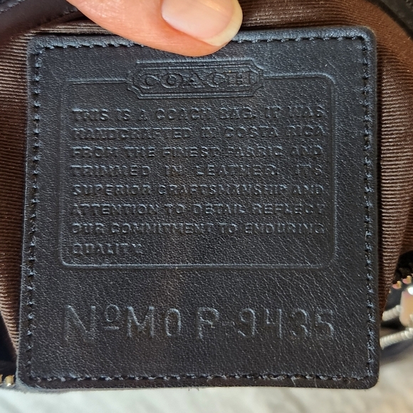 Vintage Coach linen handbag with leather accents - Picture 12 of 13